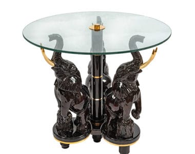 Ebony Elephants Table African Collectables