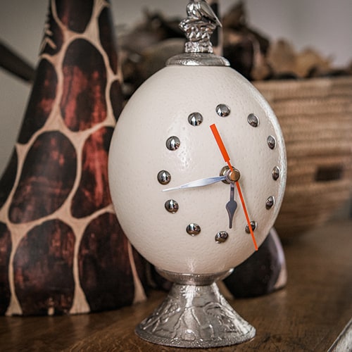Clock Ostrich Egg African Collectables